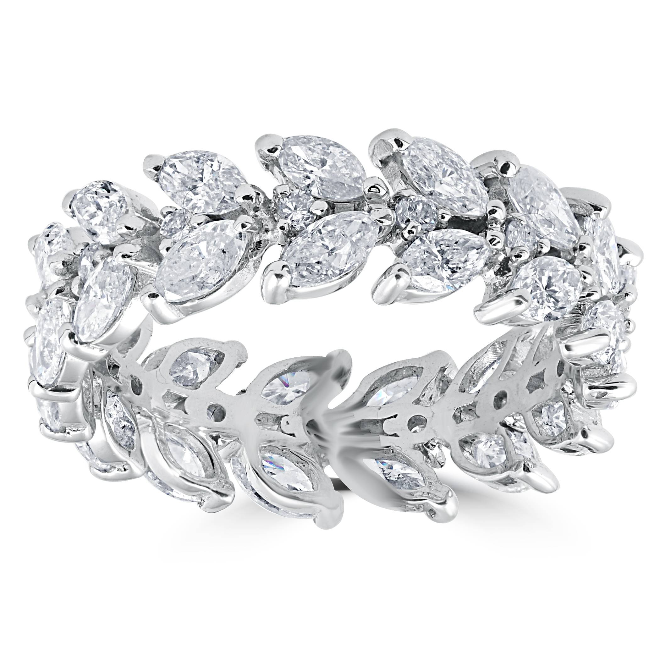 2 3/4ct Marquise Diamond Eternity Ring 14K White Gold eBay